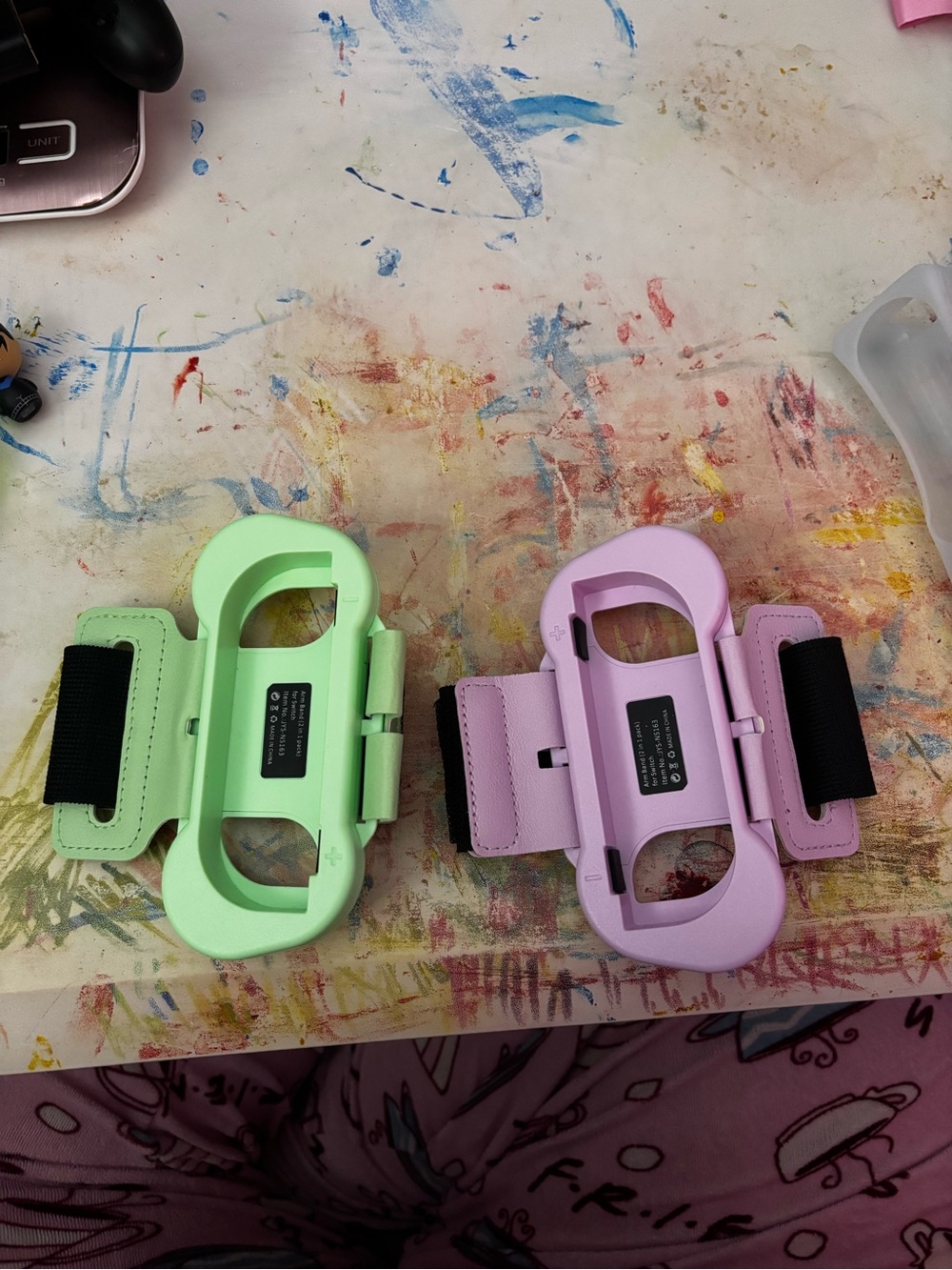 Set of Mint Green and Lavender Nintendo Switch Joy Con Armband Holders